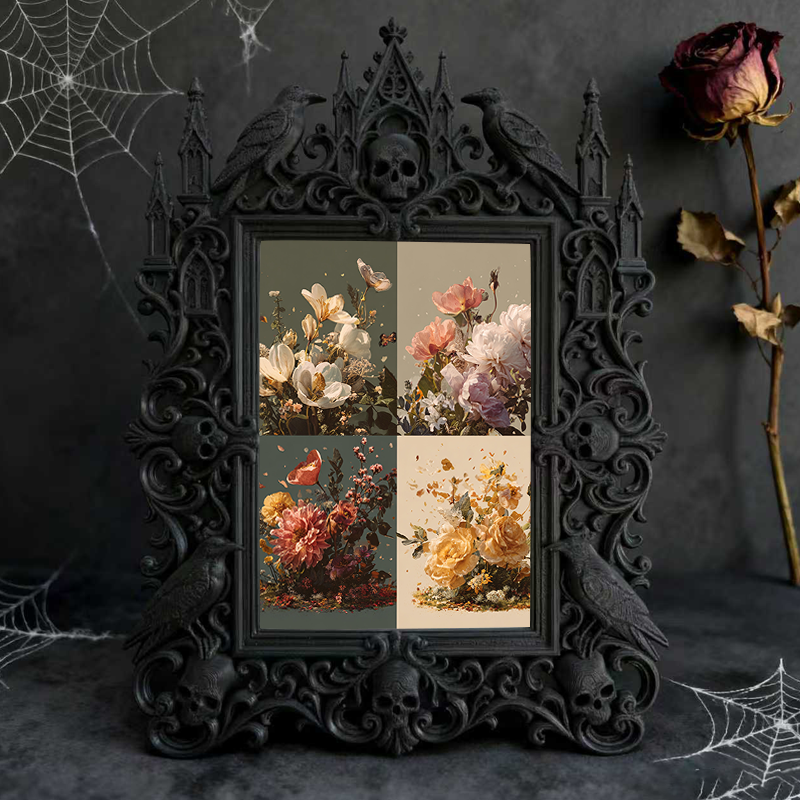 Customer-approved-pick Gothic Dark-style Photo Frame | Vampire Masquerade Party Table Centerpiece Decor, Photo Ornament, Dual-use Display, S