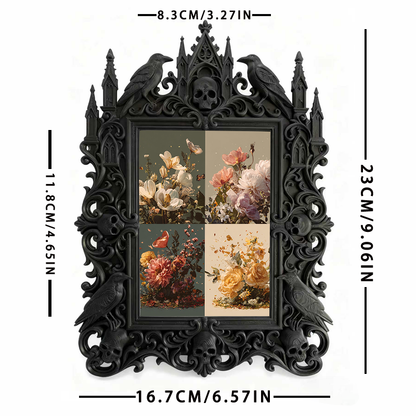 Customer-approved-pick Gothic Dark-style Photo Frame | Vampire Masquerade Party Table Centerpiece Decor, Photo Ornament, Dual-use Display, S