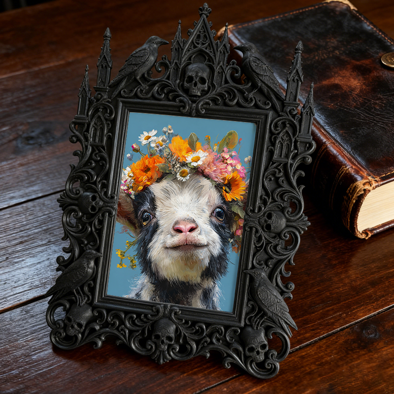 Limited-stock-gothic Dark-style Photo Frame | Occult Herbalism Dried Herb Shop Decor, Photo Ornament, Wall-mountable & Tabletop, Coll