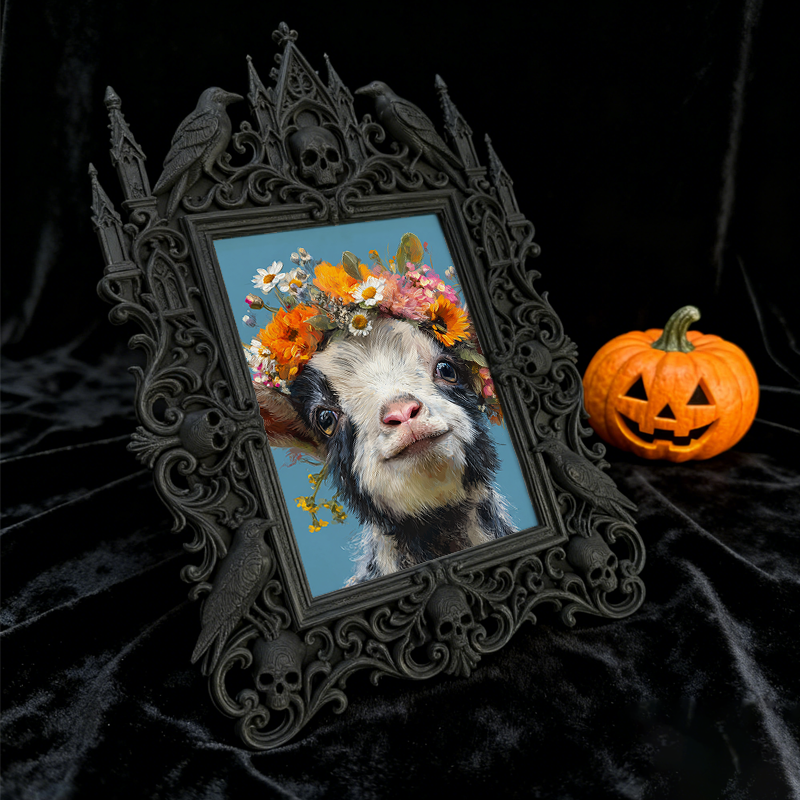 Limited-stock-gothic Dark-style Photo Frame | Occult Herbalism Dried Herb Shop Decor, Photo Ornament, Wall-mountable & Tabletop, Coll