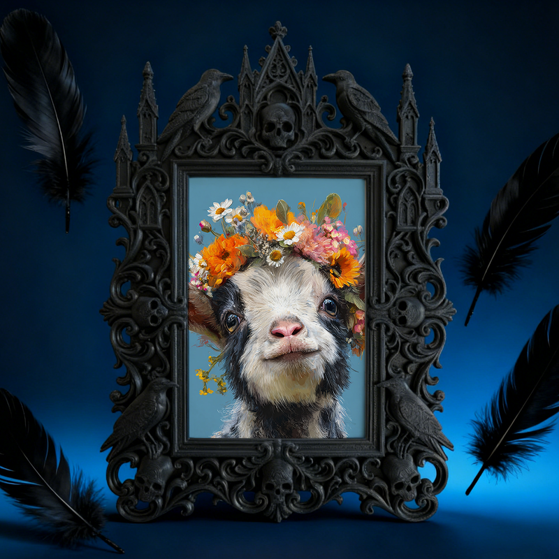 Limited-stock-gothic Dark-style Photo Frame | Occult Herbalism Dried Herb Shop Decor, Photo Ornament, Wall-mountable & Tabletop, Coll