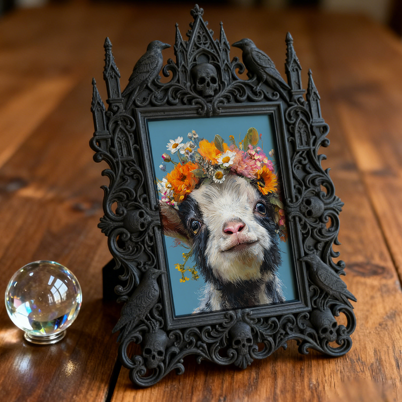Limited-stock-gothic Dark-style Photo Frame | Occult Herbalism Dried Herb Shop Decor, Photo Ornament, Wall-mountable & Tabletop, Coll