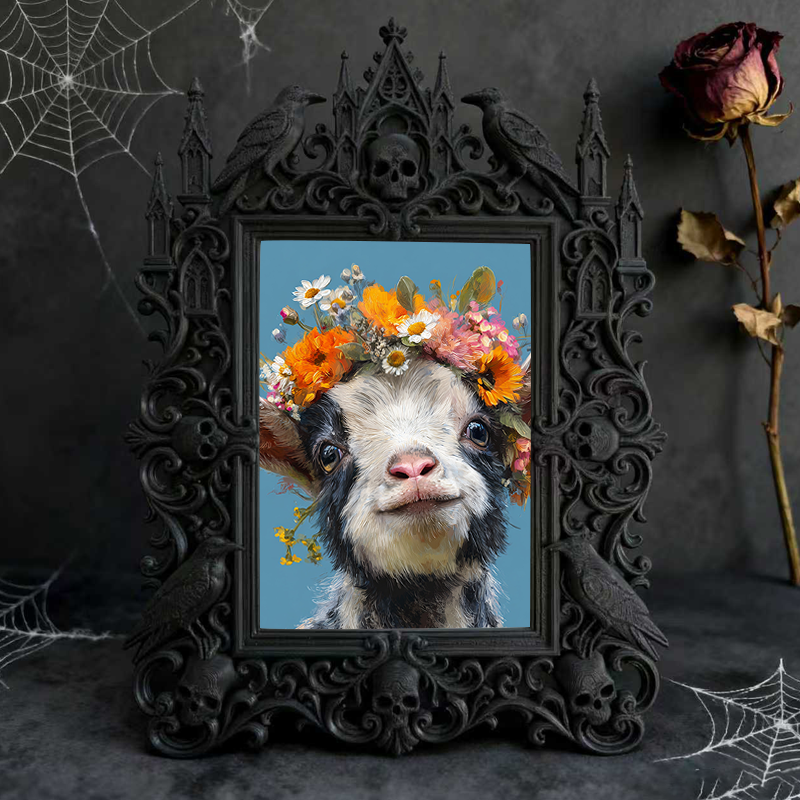 Limited-stock-gothic Dark-style Photo Frame | Occult Herbalism Dried Herb Shop Decor, Photo Ornament, Wall-mountable & Tabletop, Coll