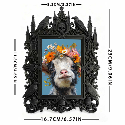Limited-stock-gothic Dark-style Photo Frame | Occult Herbalism Dried Herb Shop Decor, Photo Ornament, Wall-mountable & Tabletop, Coll