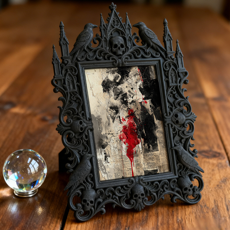 Rare-find-gothic Dark-style Photo Frame | Werewolf Cosplay Group Photo Booth Backdrop Decor, Photo Ornament, Wall/Table Dual-use, Rus