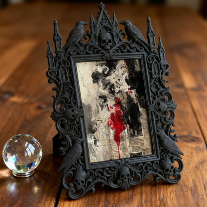 Rare-find-gothic Dark-style Photo Frame | Werewolf Cosplay Group Photo Booth Backdrop Decor, Photo Ornament, Wall/Table Dual-use, Rus