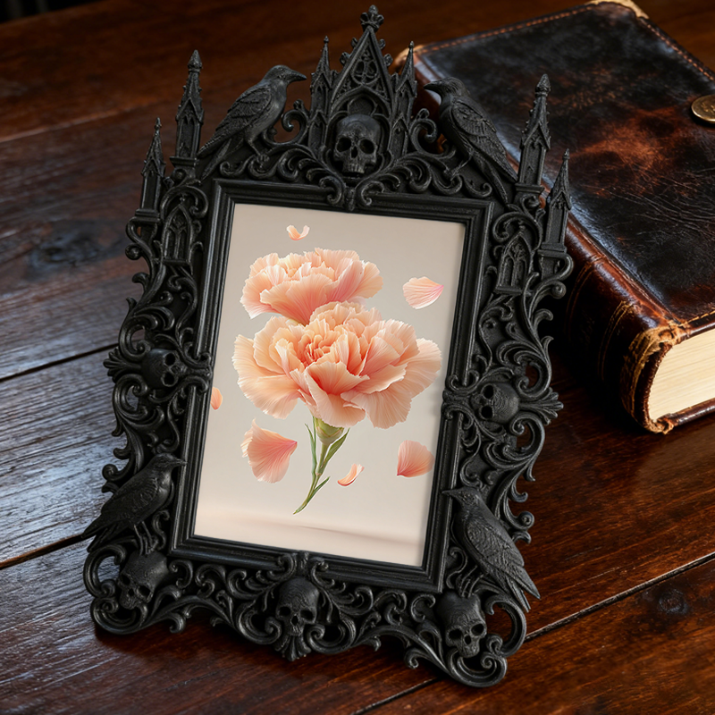 Insta-hit Gothic Dark-style Photo Frame | Dark Academia Wax Seal Stamp Studio Decor, Photo Ornament, Wall/Table Dual-use, Durable Frame