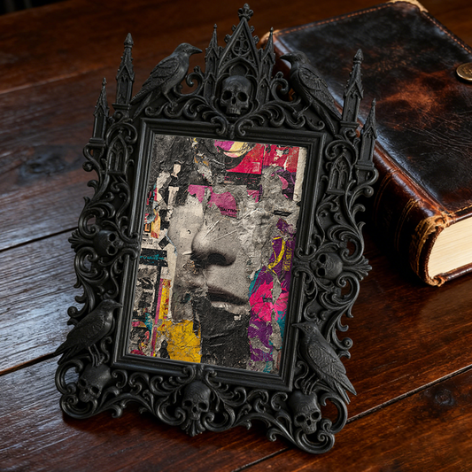 Shop-top-seller Gothic Dark-style Photo Frame | Vampire-themed Escape Room Puzzle Corner Decor, Photo Ornament, Wall-mountable & Tabletop, L