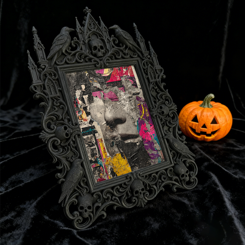 Shop-top-seller Gothic Dark-style Photo Frame | Vampire-themed Escape Room Puzzle Corner Decor, Photo Ornament, Wall-mountable & Tabletop, L