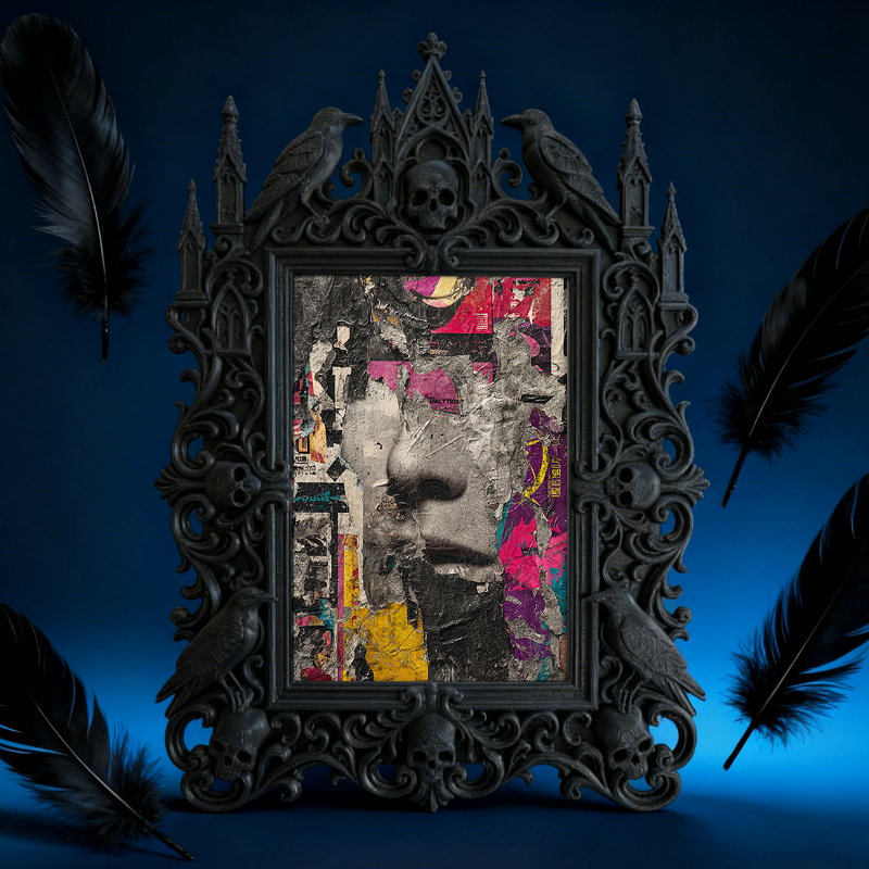 Shop-top-seller Gothic Dark-style Photo Frame | Vampire-themed Escape Room Puzzle Corner Decor, Photo Ornament, Wall-mountable & Tabletop, L