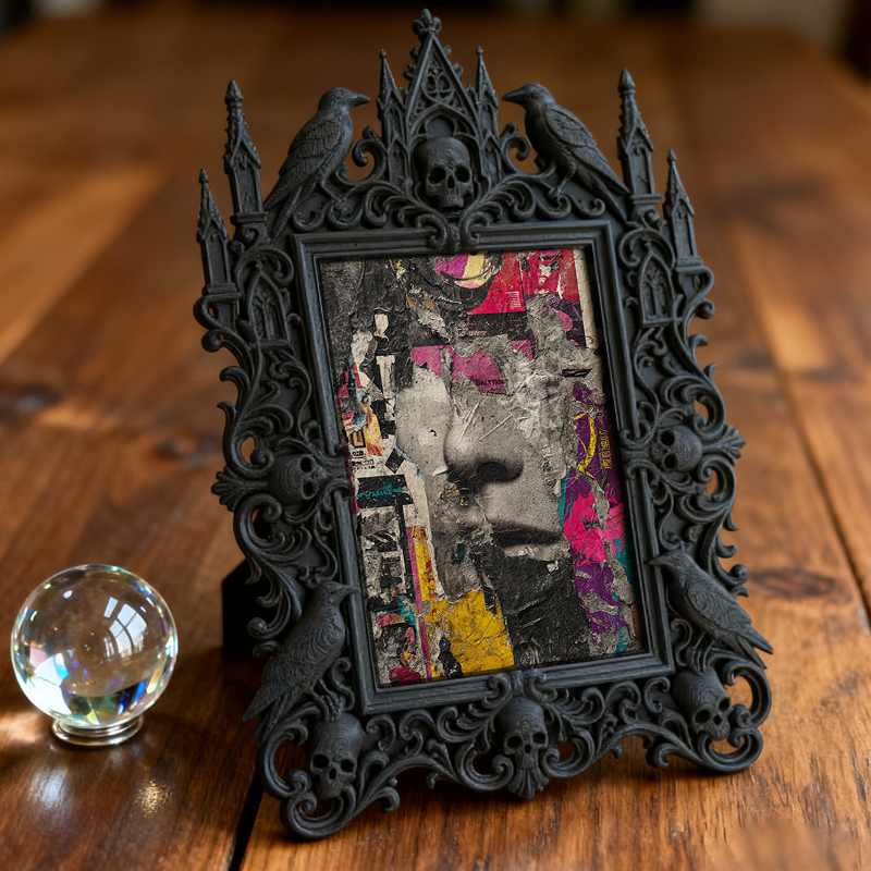 Shop-top-seller Gothic Dark-style Photo Frame | Vampire-themed Escape Room Puzzle Corner Decor, Photo Ornament, Wall-mountable & Tabletop, L