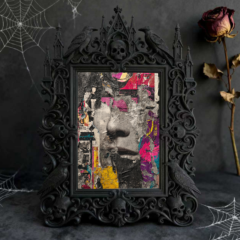 Shop-top-seller Gothic Dark-style Photo Frame | Vampire-themed Escape Room Puzzle Corner Decor, Photo Ornament, Wall-mountable & Tabletop, L
