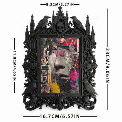 Shop-top-seller Gothic Dark-style Photo Frame | Vampire-themed Escape Room Puzzle Corner Decor, Photo Ornament, Wall-mountable & Tabletop, L