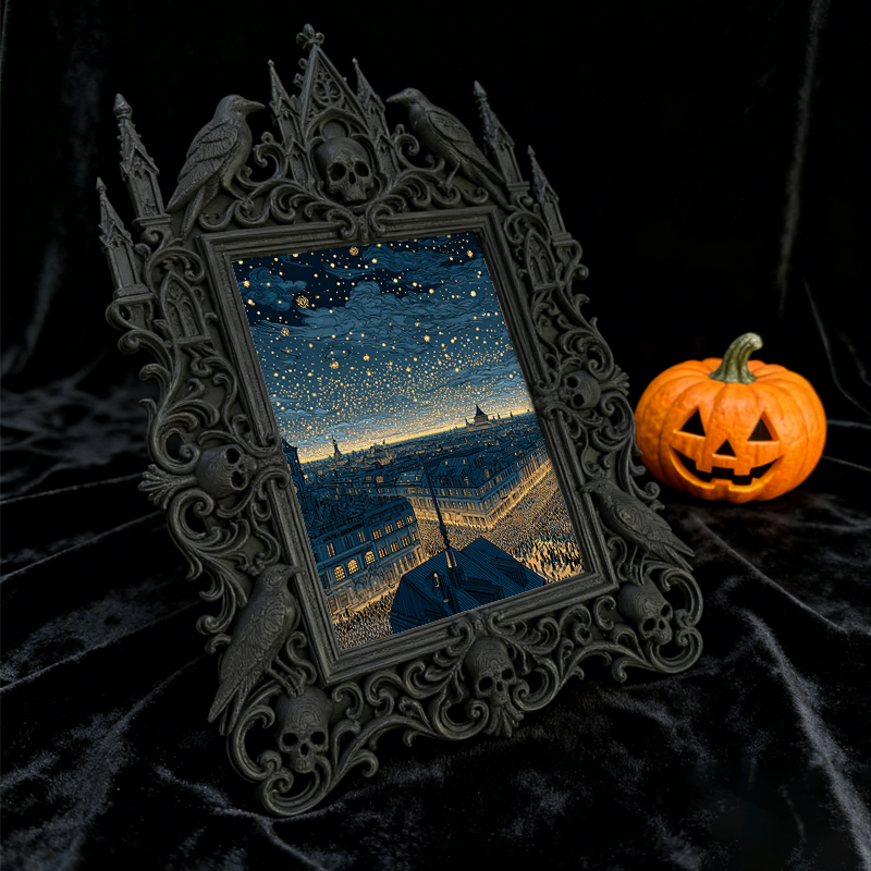 Bestselling-now Gothic Dark-style Photo Frame | Witchy Crystal Point Display Shop Decor, Photo Ornament, Dual-use Display, Retro Plastic Fra