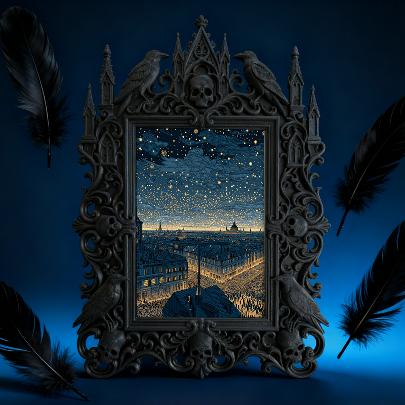 Bestselling-now Gothic Dark-style Photo Frame | Witchy Crystal Point Display Shop Decor, Photo Ornament, Dual-use Display, Retro Plastic Fra