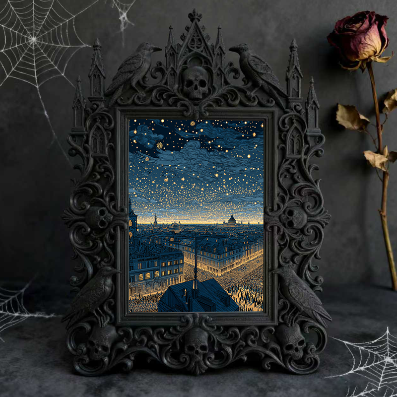 Bestselling-now Gothic Dark-style Photo Frame | Witchy Crystal Point Display Shop Decor, Photo Ornament, Dual-use Display, Retro Plastic Fra