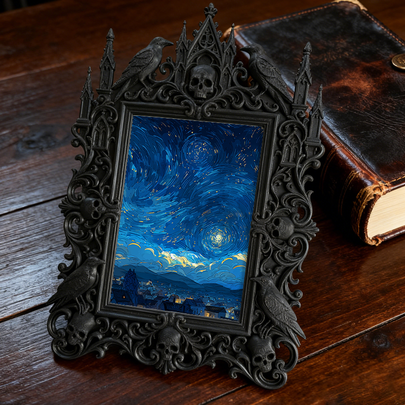Highly-coveted Gothic Dark-style Photo Frame | Gothic Matte Nail Polish Bar Decor, Photo Ornament, Wall-mountable & Tabletop, Scratch-resist