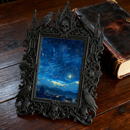 Highly-coveted Gothic Dark-style Photo Frame | Gothic Matte Nail Polish Bar Decor, Photo Ornament, Wall-mountable & Tabletop, Scratch-resist