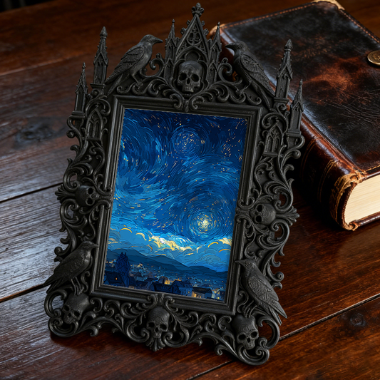 Highly-coveted Gothic Dark-style Photo Frame | Gothic Matte Nail Polish Bar Decor, Photo Ornament, Wall-mountable & Tabletop, Scratch-resist