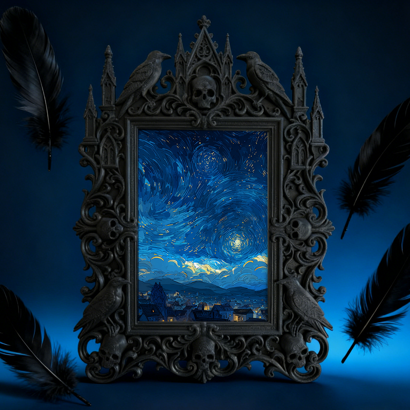 Highly-coveted Gothic Dark-style Photo Frame | Gothic Matte Nail Polish Bar Decor, Photo Ornament, Wall-mountable & Tabletop, Scratch-resist