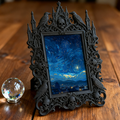Highly-coveted Gothic Dark-style Photo Frame | Gothic Matte Nail Polish Bar Decor, Photo Ornament, Wall-mountable & Tabletop, Scratch-resist
