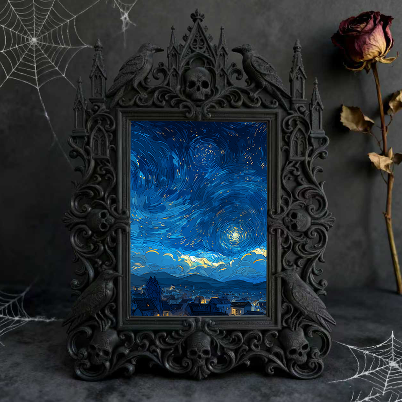 Highly-coveted Gothic Dark-style Photo Frame | Gothic Matte Nail Polish Bar Decor, Photo Ornament, Wall-mountable & Tabletop, Scratch-resist