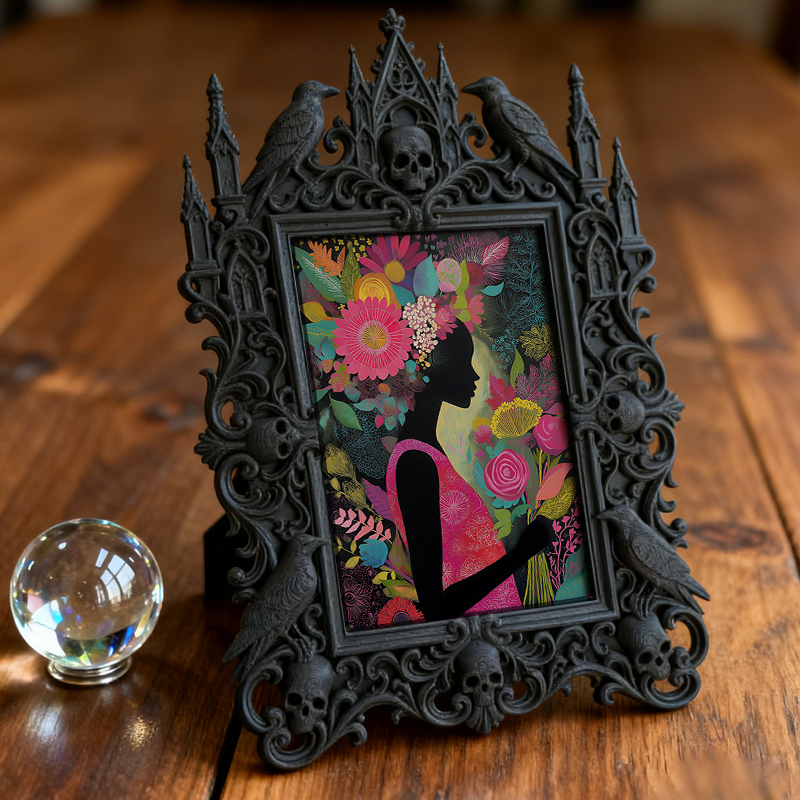 Trend-buzzing Gothic Dark-style Photo Frame | Punk Rock Band Vinyl Record Pop-up Decor, Photo Ornament, Wall/Table Dual-use, Eco-friendly Fr
