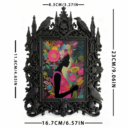 Trend-buzzing Gothic Dark-style Photo Frame | Punk Rock Band Vinyl Record Pop-up Decor, Photo Ornament, Wall/Table Dual-use, Eco-friendly Fr