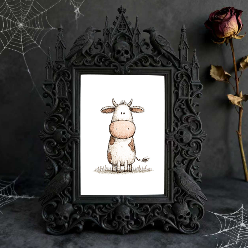 Must-grab Gothic Dark-style Photo Frame | Horror Themed Storytelling Night Backdrop Decor, Photo Ornament, Wall-mountable & Tabletop, Slim F
