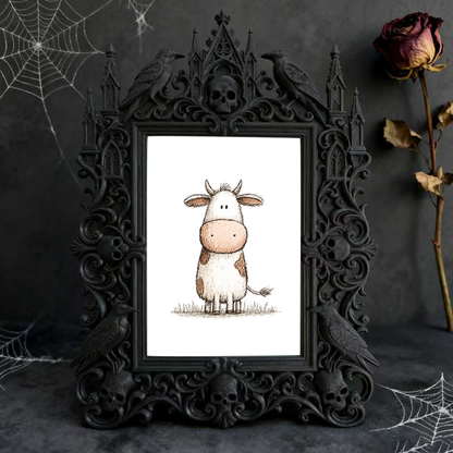 Must-grab Gothic Dark-style Photo Frame | Horror Themed Storytelling Night Backdrop Decor, Photo Ornament, Wall-mountable & Tabletop, Slim F