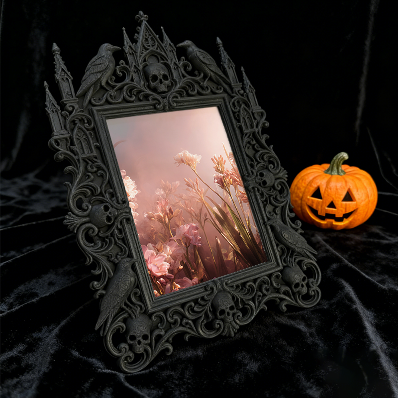 5-star-rated Gothic Dark-style Photo Frame | Gothic Outdoor Halloween Party Photo Spot Decor, Photo Ornament, Dual-use Display, Sturdy Frame