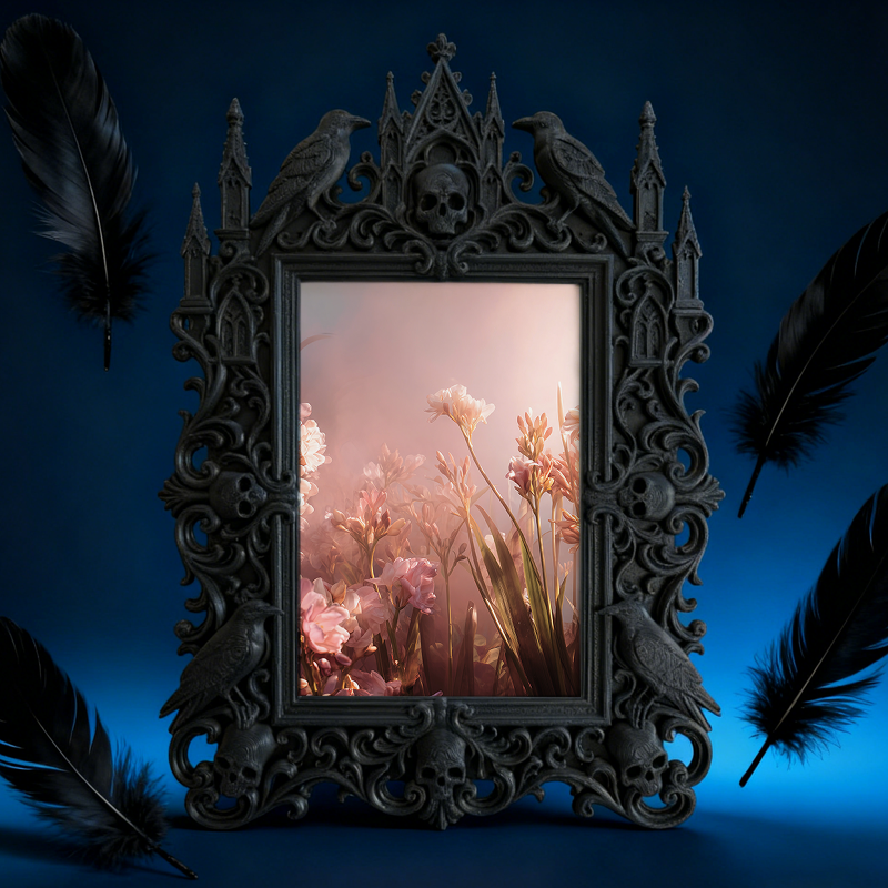 5-star-rated Gothic Dark-style Photo Frame | Gothic Outdoor Halloween Party Photo Spot Decor, Photo Ornament, Dual-use Display, Sturdy Frame
