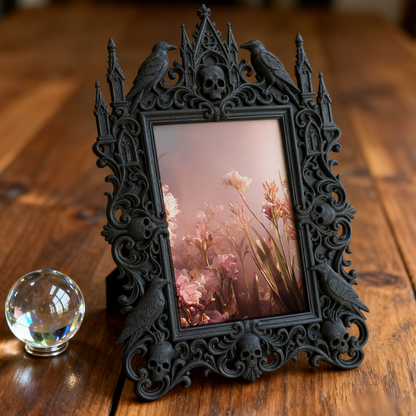 5-star-rated Gothic Dark-style Photo Frame | Gothic Outdoor Halloween Party Photo Spot Decor, Photo Ornament, Dual-use Display, Sturdy Frame