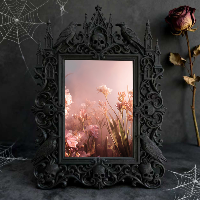 5-star-rated Gothic Dark-style Photo Frame | Gothic Outdoor Halloween Party Photo Spot Decor, Photo Ornament, Dual-use Display, Sturdy Frame