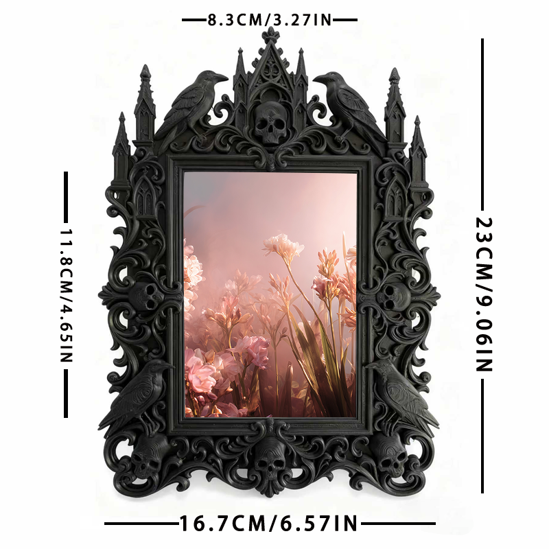 5-star-rated Gothic Dark-style Photo Frame | Gothic Outdoor Halloween Party Photo Spot Decor, Photo Ornament, Dual-use Display, Sturdy Frame
