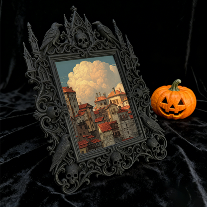 Exclusive-drop Gothic Dark-style Photo Frame | Occult Tarot Card Storage Box Shop Decor, Photo Ornament, Wall-mountable & Tabletop, Collecti