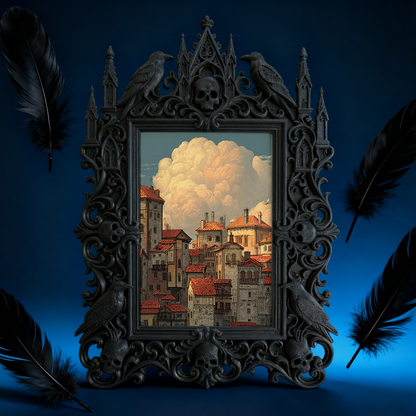 Exclusive-drop Gothic Dark-style Photo Frame | Occult Tarot Card Storage Box Shop Decor, Photo Ornament, Wall-mountable & Tabletop, Collecti