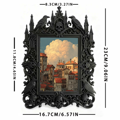 Exclusive-drop Gothic Dark-style Photo Frame | Occult Tarot Card Storage Box Shop Decor, Photo Ornament, Wall-mountable & Tabletop, Collecti