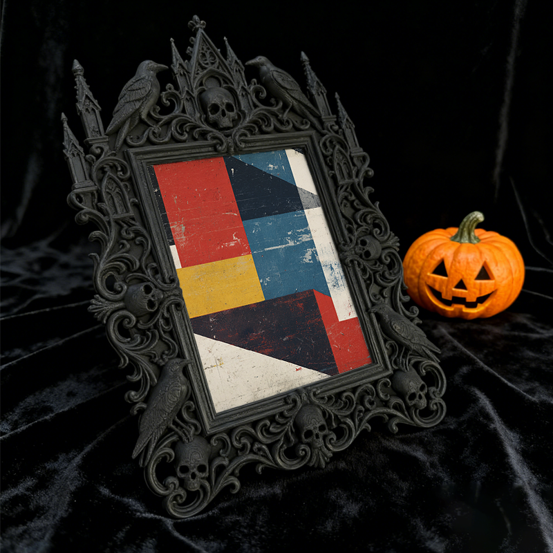 Rare-gem Gothic Dark-style Photo Frame | Werewolf-themed Mountain Cabin Dining Room Decor, Photo Ornament, Wall/Table Dual-use, Rustic Frame