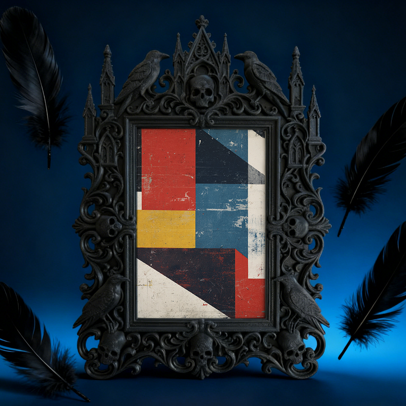 Rare-gem Gothic Dark-style Photo Frame | Werewolf-themed Mountain Cabin Dining Room Decor, Photo Ornament, Wall/Table Dual-use, Rustic Frame