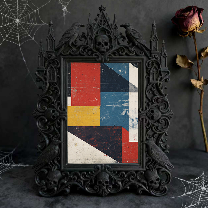 Rare-gem Gothic Dark-style Photo Frame | Werewolf-themed Mountain Cabin Dining Room Decor, Photo Ornament, Wall/Table Dual-use, Rustic Frame