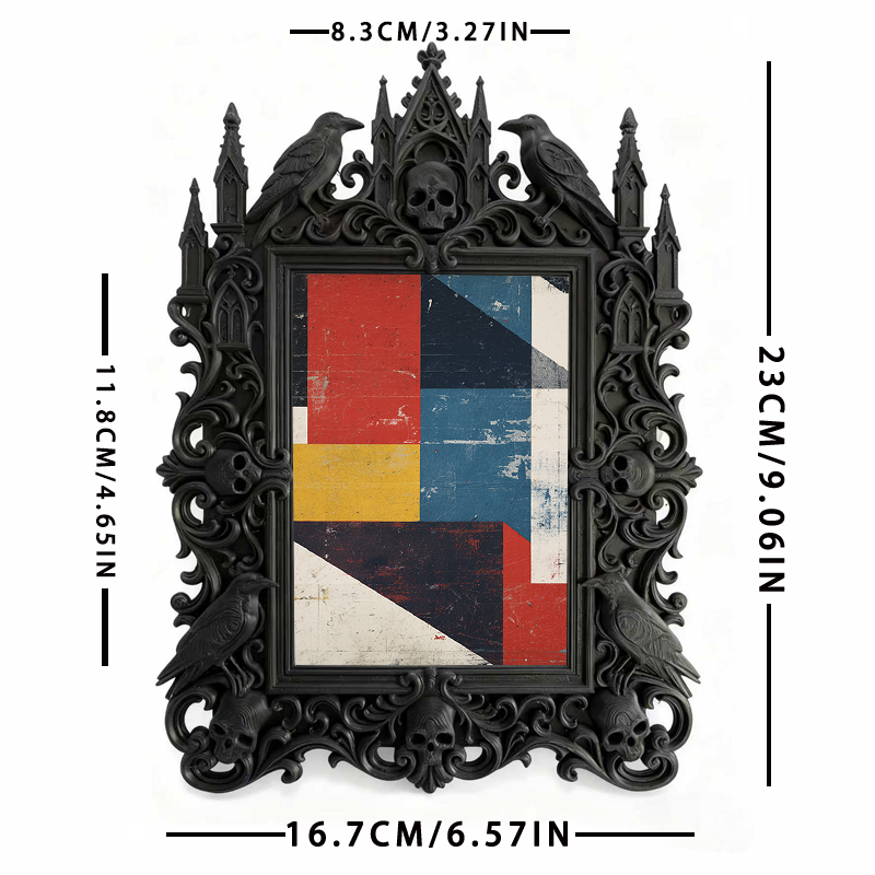 Rare-gem Gothic Dark-style Photo Frame | Werewolf-themed Mountain Cabin Dining Room Decor, Photo Ornament, Wall/Table Dual-use, Rustic Frame