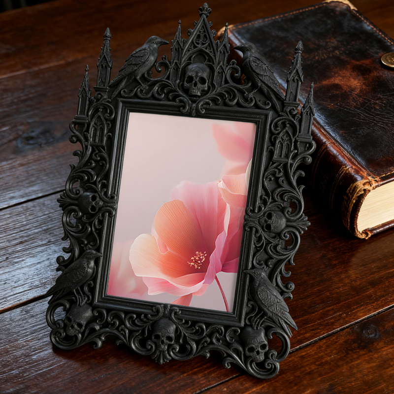 Reel-trending Gothic Dark-style Photo Frame | Gothic Eyebrow Lamination Studio Display Decor, Photo Ornament, Wall-mountable & Tabletop, Hig