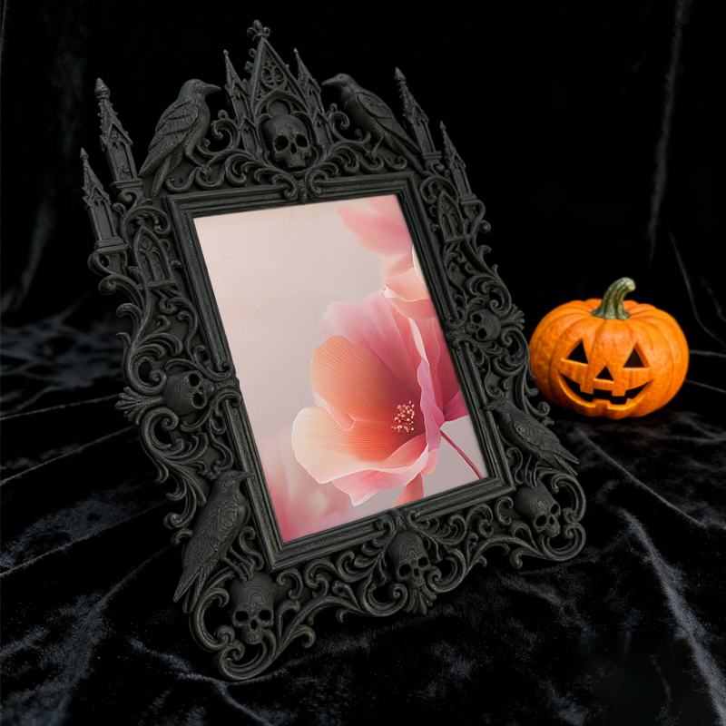 Reel-trending Gothic Dark-style Photo Frame | Gothic Eyebrow Lamination Studio Display Decor, Photo Ornament, Wall-mountable & Tabletop, Hig