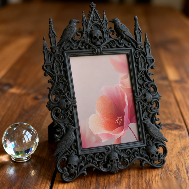 Reel-trending Gothic Dark-style Photo Frame | Gothic Eyebrow Lamination Studio Display Decor, Photo Ornament, Wall-mountable & Tabletop, Hig