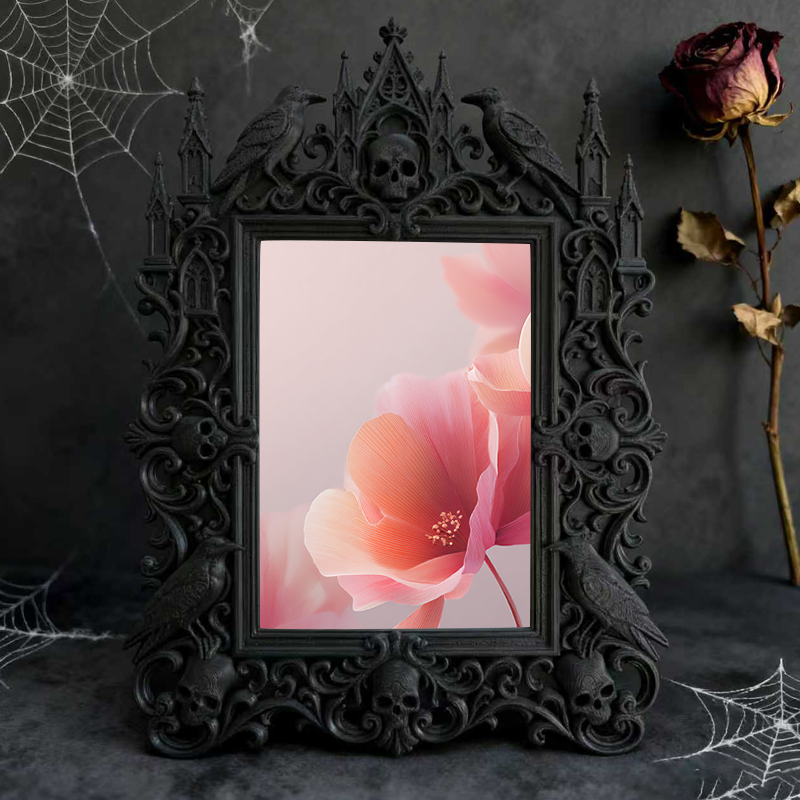 Reel-trending Gothic Dark-style Photo Frame | Gothic Eyebrow Lamination Studio Display Decor, Photo Ornament, Wall-mountable & Tabletop, Hig