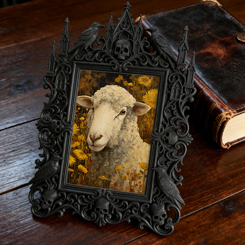 Edgy-cool Gothic Dark-style Photo Frame | Horror Movie Soundtrack CD Shop Decor, Photo Ornament, Dual-use Display, Minimalist Frame