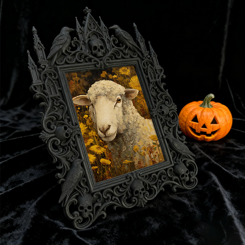 Edgy-cool Gothic Dark-style Photo Frame | Horror Movie Soundtrack CD Shop Decor, Photo Ornament, Dual-use Display, Minimalist Frame