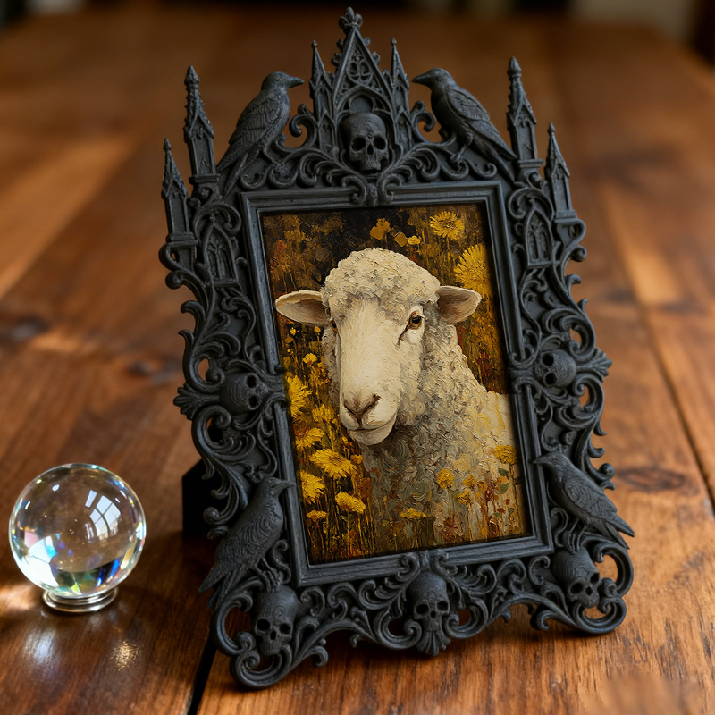 Edgy-cool Gothic Dark-style Photo Frame | Horror Movie Soundtrack CD Shop Decor, Photo Ornament, Dual-use Display, Minimalist Frame