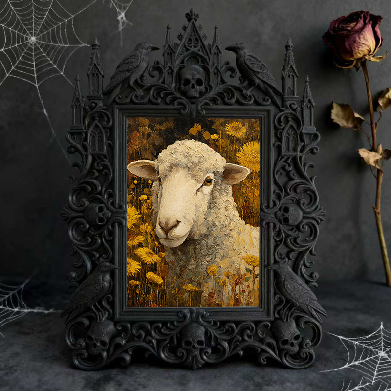 Edgy-cool Gothic Dark-style Photo Frame | Horror Movie Soundtrack CD Shop Decor, Photo Ornament, Dual-use Display, Minimalist Frame